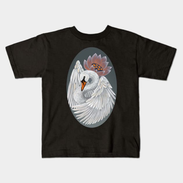 Swan Kids T-Shirt by ruta13art